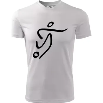 Fotbalista silueta - Dětské triko sportovní (dresovina) - 158 cm/12 let ( Bílá )