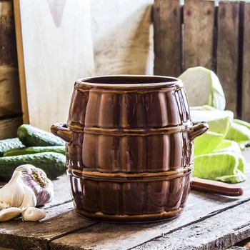 Zelák Kameninový sud na nakládání zelí a okurek KRYSTYNKA STAROĆ BRONZE 3,2 l