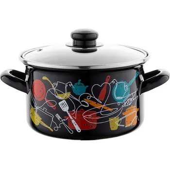 Hrnec Emailem pokrytý hrnec s poklicí EMALIA POLSKA PLESZEW MALENA 3,7 l