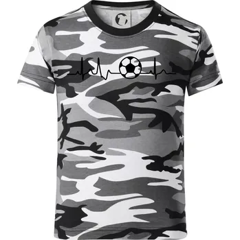 Chlapecké tričko Ekg fotbal míč - Dětské maskáčové triko - 146 cm/10 let ( Šedý maskáč )