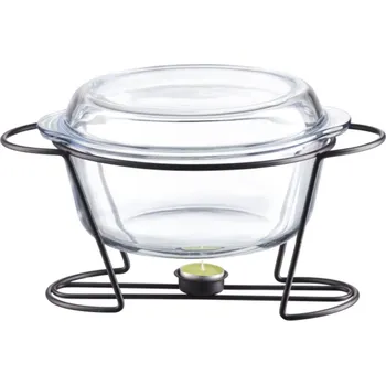 AMBITION Saule 4 l černá - zapékací (servírovací) mísa s ohřívačem na čajovou svíčky