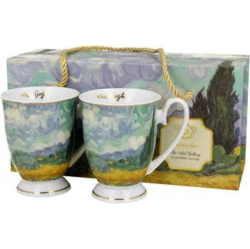 Porcelánové šálky na nožce DUO ART GALLERY OBILNÉ POLE OD V. VAN GOGH 320 ml 2 ks.