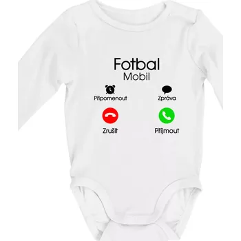 Kojenecký body Fotbal volá - Body kojenecké s dlouhým rukávem - Dlouhý r. do 3 měs ( Bílá )