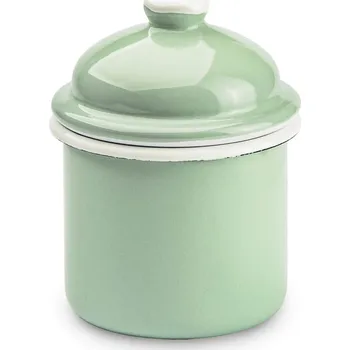 Dóza na potraviny Smaltem potažená dóza / nádoba na sypké produkty OLKUSKIE WYROBY EMALIOWANE 0,5 l OWE Mint