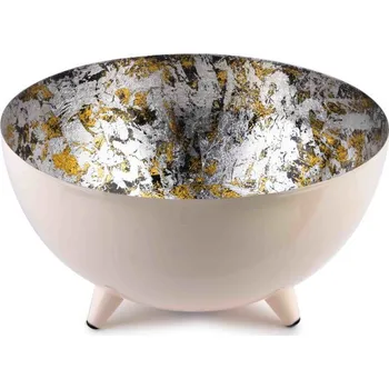 Kovová, ozdobná miska MONDEX ANISHA PINK XL RŮŽOVÁ 30,5 cm