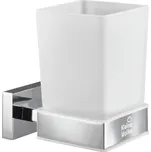 Skleněný závěsný koupelnový hrníček na zubní kartáčky KLEINE WOLKE MEO