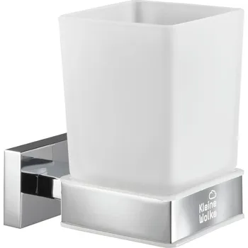 Držák na kartáček Skleněný závěsný koupelnový hrníček na zubní kartáčky KLEINE WOLKE MEO