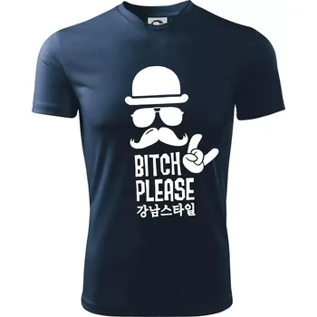 Chlapecké tričko Bitch please! Mustache - Dětské triko sportovní (dresovina) - 146 cm/10 let ( Námořní modrá (velmi tmavá - téměř černá) )