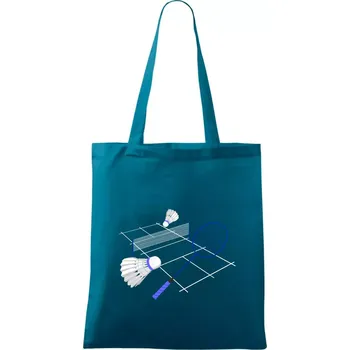 Badminton - hřiště - Taška bavlněná - 42 x 38 cm ( Petrolejová )