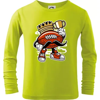 Dětská móda Americanos fotbal král - Triko dětské Long Sleeve - 146 cm/10 let ( Limetková )