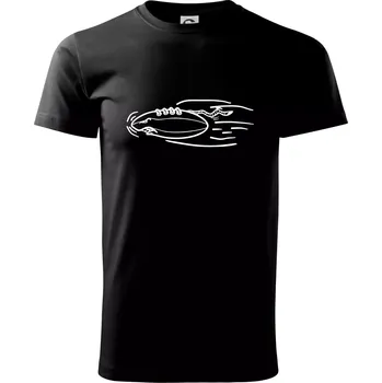 Pánské tričko Americký fotbal letící míč - Klasické pánské triko vyšší gramáže - M ( Černá )