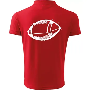 Pánská košile Americký fotbal míč skica - Polokošile pánská Pique Polo 203 - XL ( Červená )