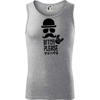 Pánské termoprádlo Bitch please! Mustache - Tílko pánské Core - L ( Tmavě šedý melír )
