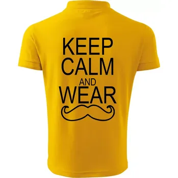 Pánská košile Keep calm and wear mustache - Polokošile pánská Pique Polo 203 - 2XL ( Žlutá )