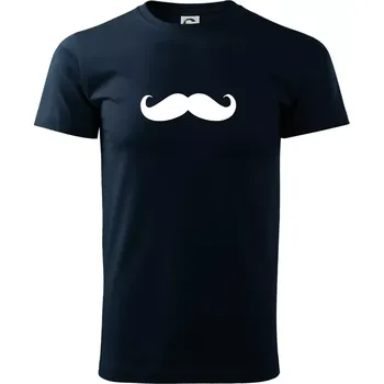 Pánské tričko Mustache - knírek - Triko extra velké (5-8XL) - 7XL ( Námořní modrá (velmi tmavá - téměř černá) )