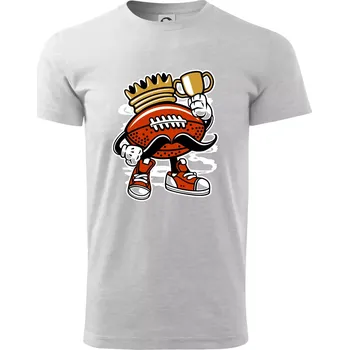 Americanos fotbal král - Triko extra velké (5-8XL) - 7XL ( Světlešedý Melír )