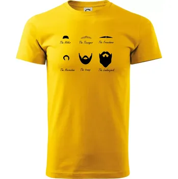 Types of men - Mustache - knírek - Triko extra velké (5-8XL) - 7XL ( Žlutá )