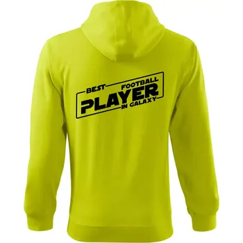 Pánská móda Best football player in galaxy - Mikina s kapucí na zip trendy zipper - 3XL ( Limetková )