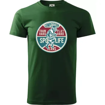 Pánské tričko Football Competition - Triko extra velké (5-8XL) - 6XL ( Lahvově zelená )