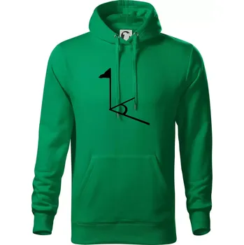 Pánská mikina Rohový praporek - Mikina pánská Cape s kapucí - 4XL ( Středně zelená )