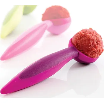 Příbor MASTRAD Ice 20 cm fialový - kopečkovač / plastová lžíce na zmrzlinu