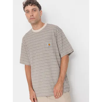 Pánské tričko Carhartt WIP Gellar Pocket (gellar stripe/wax) M, béžová