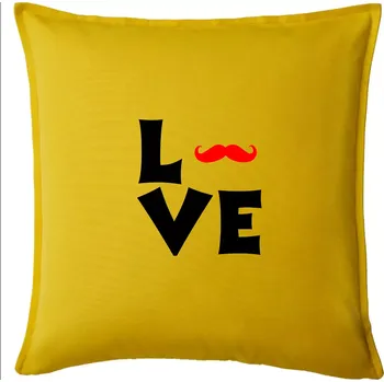 Polštář Love mustache - Polštář 50x50 - 50x50 - Pouze potah ( Žlutá )