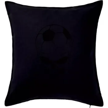 Polštář Fotbal lebka míč - Polštář 50x50 - 50x50 - Včetně výplně ( Černá )