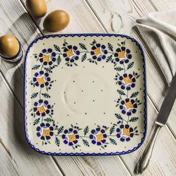 Talíř Talíř jídelní, mělký Manufaktura Bolesławiec 25,5 x 25,5 cm - dec. 00RU