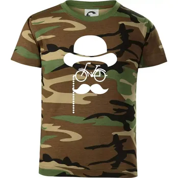 Mustache kolo - Dětské maskáčové triko - 146 cm/10 let ( Hnědý maskáč )