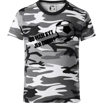 Chlapecké tričko To mám být jen doma? - Fotbal - Dětské maskáčové triko - 122 cm/6 let ( Šedý maskáč )