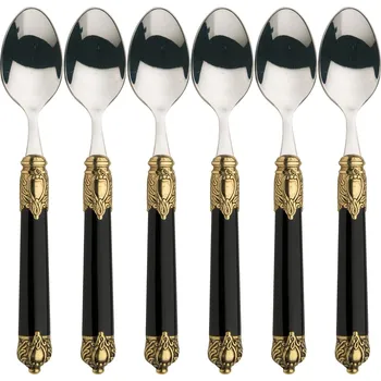 Příbor BUGATTI Rinascimento Gold Black 6 ks - nerezové kávové lžičky