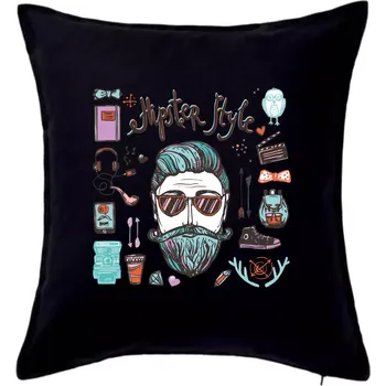 Polštář Hipster style - Polštář 50x50 - 50x50 - Pouze potah ( Černá )