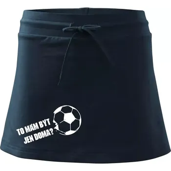 Dámská sukně To mám být jen doma? - Fotbal - Sportovní sukně - two in one - M ( Námořní modrá (velmi tmavá - téměř černá) )