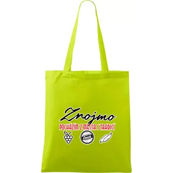 Znojmo město s tradicí - Taška bavlněná - 42 x 38 cm ( Limetková )