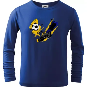 Chlapecké tričko Kopačka s míčem - Triko dětské Long Sleeve - 122 cm/6 let ( Královská modrá )