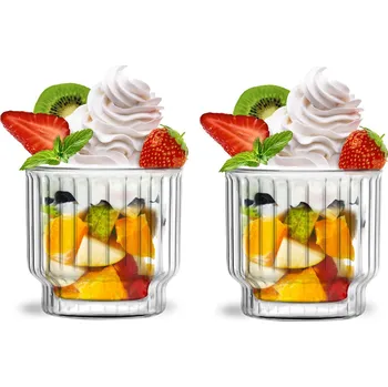 VIALLI DESIGN Lungo 260&nbsp;ml 2&nbsp;ks – skleněné termopoháry na zmrzlinu a dezerty s dvojitou stěnou