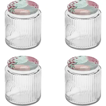 Zavařovací sklenice Závitové sklenice na zavařování s etiketami 200 ml 4 ks.