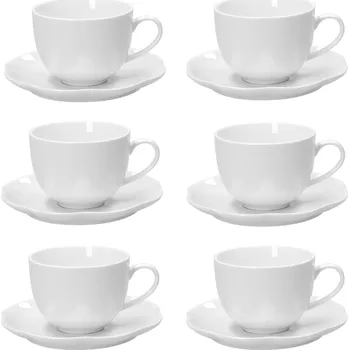 LA PORCELLANA BIANCA Villadeifiori 200 ml 6 ks. - porcelánové šálky na kávu a čaj se podšálky