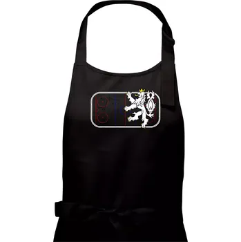 Kuchyňská zástěra Lev na hrací ploše - Dámská zástěra na vaření - Univerzální velikost ( Černá )