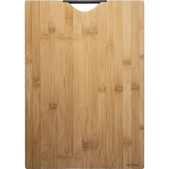 Kuchyňské prkénko Bambusové prkénko na krájení a servírování s rukojetí 45 x 32 x 1,8 cm