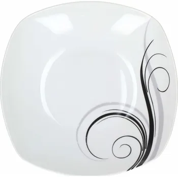 Talíř Keramický hluboký jídelní talíř DOLCE VITA BÍLÝ 22 x 22 cm