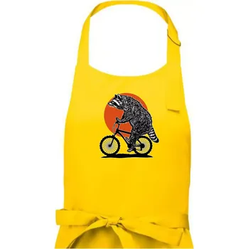 Kuchyňská zástěra MTB mýval - Dámská zástěra na vaření - Univerzální velikost ( Žlutá )