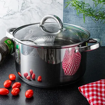 Hrnec AMBITION Berry 6,1 l stříbrný - nerezový hrnec s pokličkou