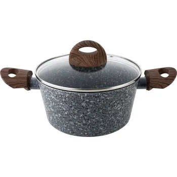 Hrnec FLORINA Granite 2,5 l černý - hliníkový hrnec s pokličkou