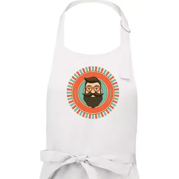 Kuchyňská zástěra Plnovous v kruhu - Pánská zástěra na vaření - Univerzální velikost ( Bílá )