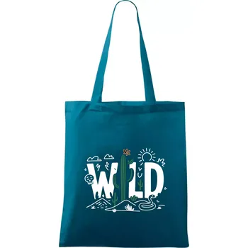 Nákupní taška Wild - kaktusy - Taška bavlněná - 42 x 38 cm ( Petrolejová )