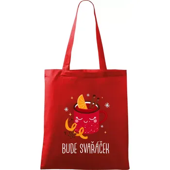 Nákupní taška Bude svařáček - plecháček - Taška bavlněná - 42 x 38 cm ( Červená )