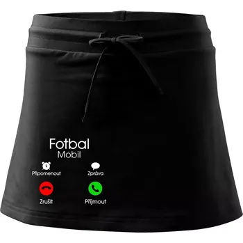 Dámská sukně Fotbal volá - Sportovní sukně - two in one - L ( Černá )