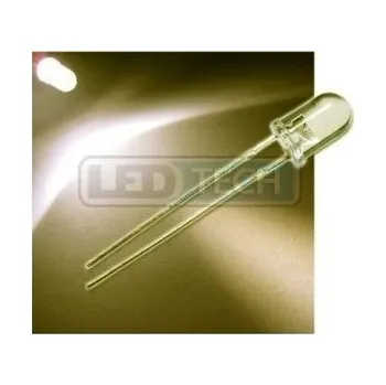 Polovodič LED dioda 5mm teplá bílá round 30°